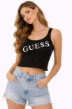 صورة بلوزة سوداء قصيرة(GUESS)