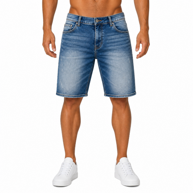 صورة Classic Faded Blue Denim Shorts (INSIDE)